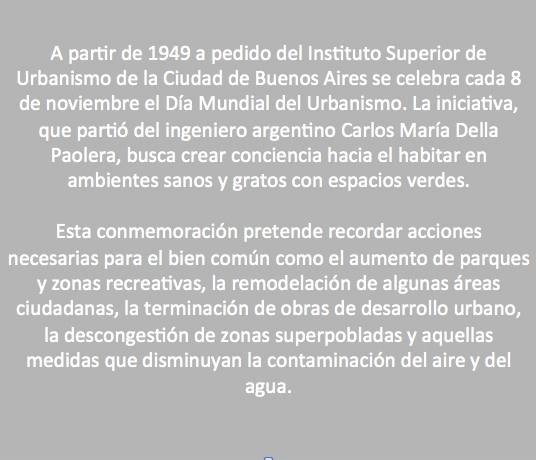 Se empieza a celebrar el Día Mundial del Urbanismo.jpg